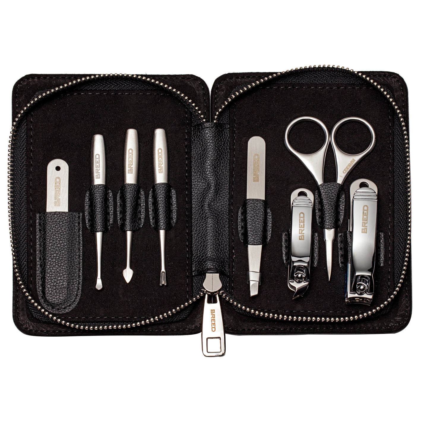 Breed Katana 8 Piece Surgical Steel Groom Kit - Black Case - BRDGRMKIT-BK