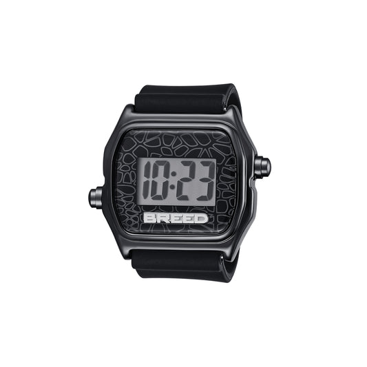 Breed Austin LCD Silicone Ring Watch - Black/Black - BRD9602