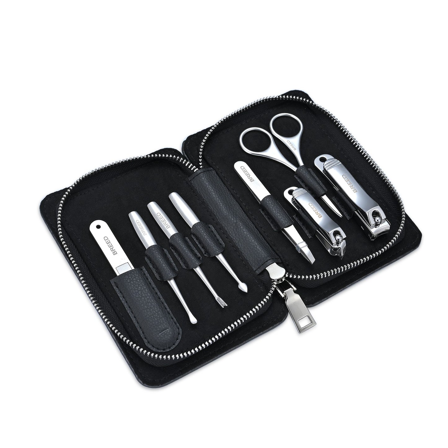 Breed Nitro 8 Piece Surgical Steel Groom Kit - Carbon Fiber - Steel - BRDGRMKIT-CF01