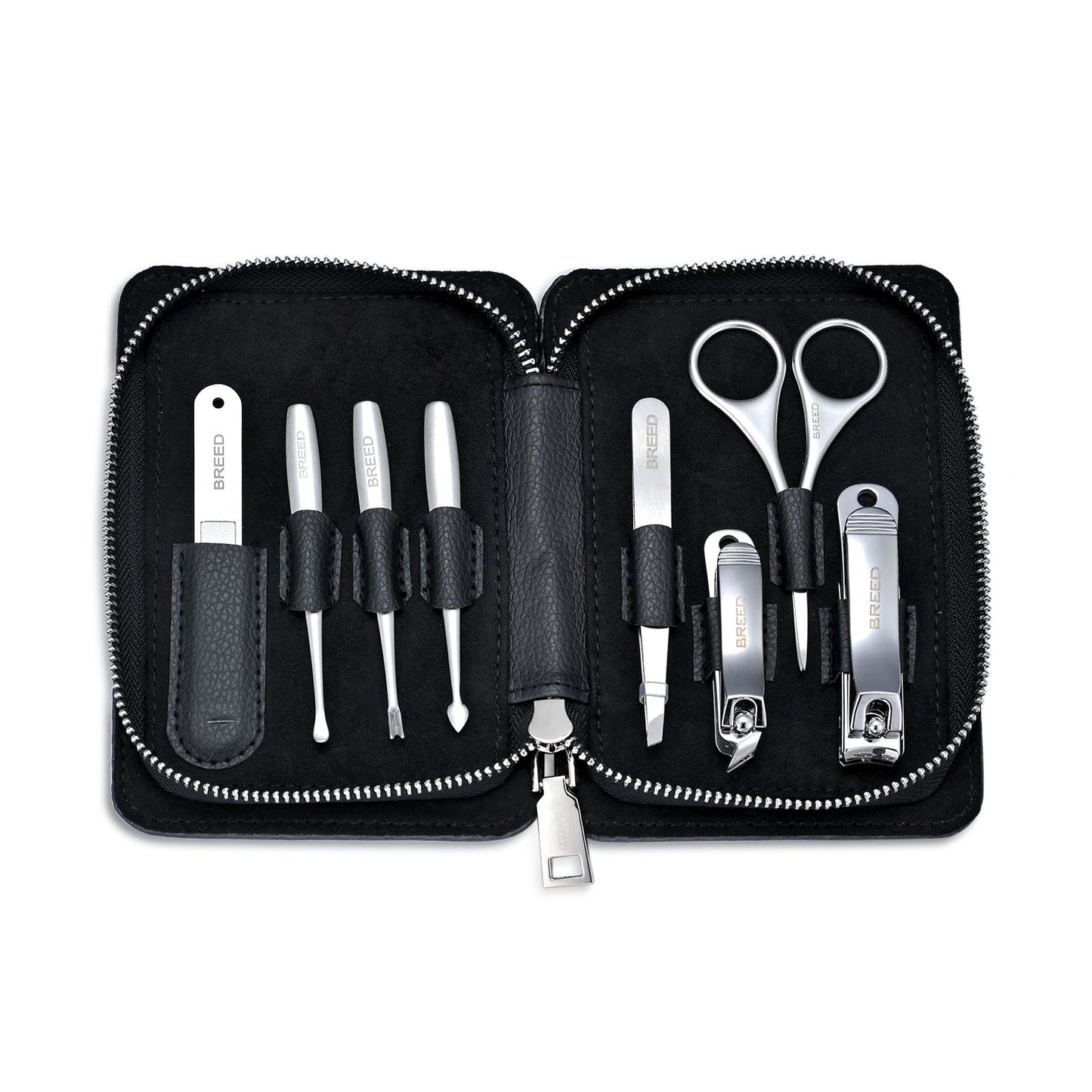 Breed Nitro 8 Piece Surgical Steel Groom Kit - Carbon Fiber - Steel - BRDGRMKIT-CF01