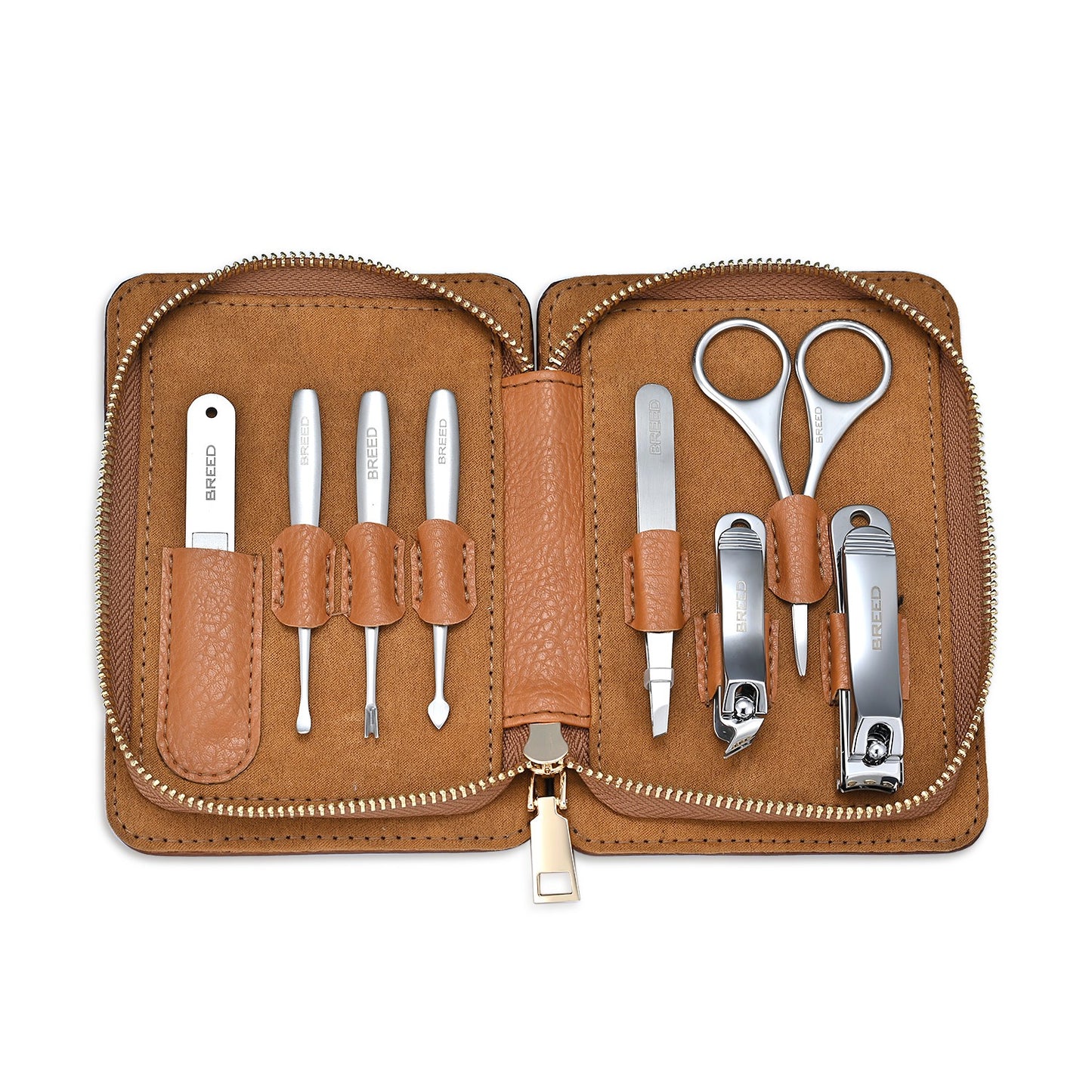 Breed Nitro 8 Piece Surgical Steel Groom Kit - Carbon Fiber - Bronze - BRDGRMKIT-CF02