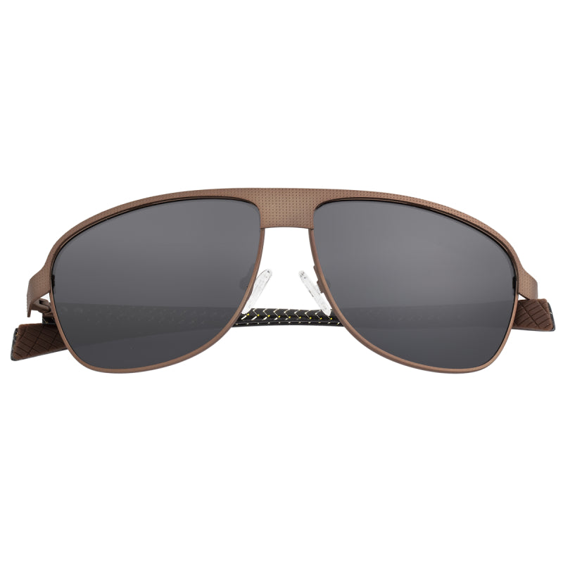 Breed Hardwell Titanium and Carbon Fiber Polarized Sunglasses - Brown/Black - BSG007BN