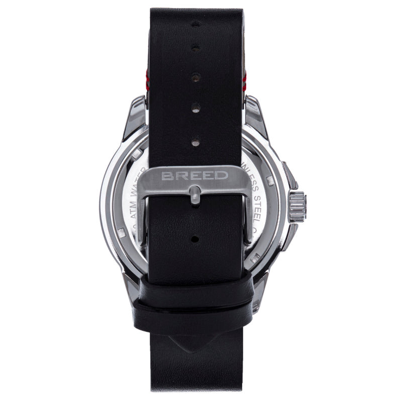 Breed Colton Leather-Strap Watch - Red - BRD9412