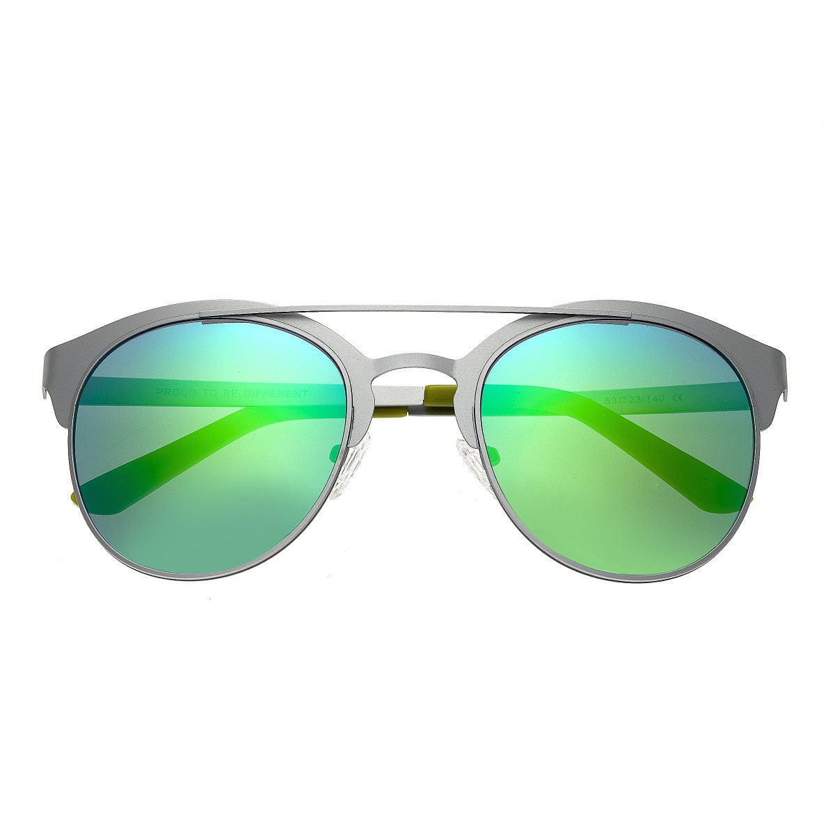 Breed Phoenix Titanium Polarized Sunglasses - Silver/Blue Green - BSG036SL