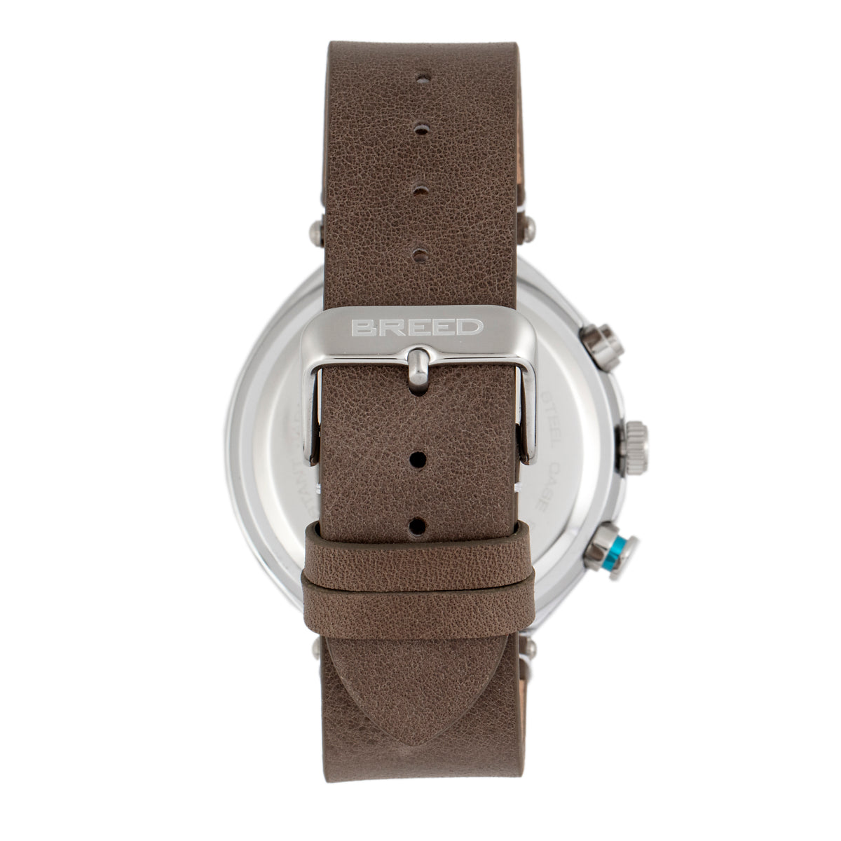 Breed Tempest Chronograph Leather-Band Watch w/Date - Grey/White - BRD8602