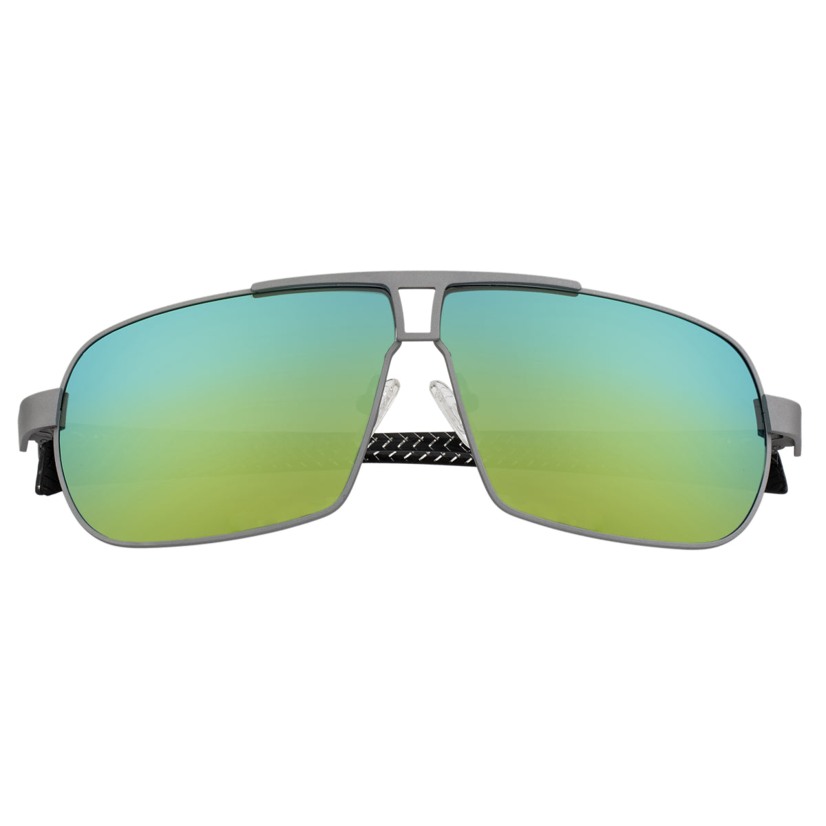 Breed Sagittarius Titanium Polarized Sunglasses - Silver/Gold-Green - BSG032SR