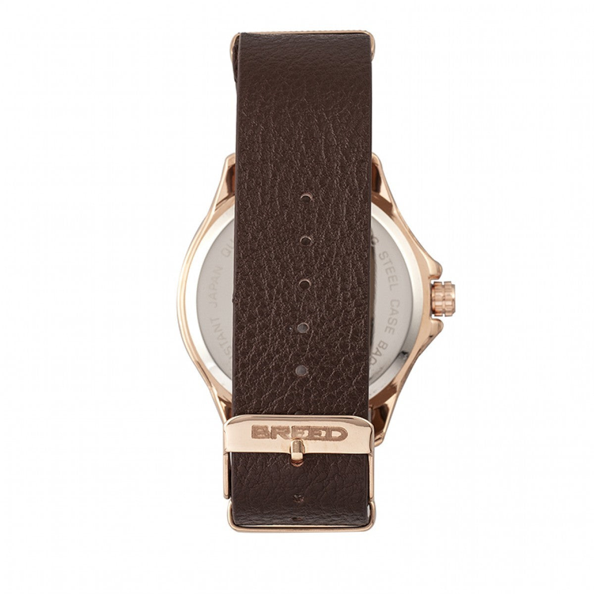 Breed Dixon Leather-Band Watch w/Day/Date - Bronze/Brown - BRD7303