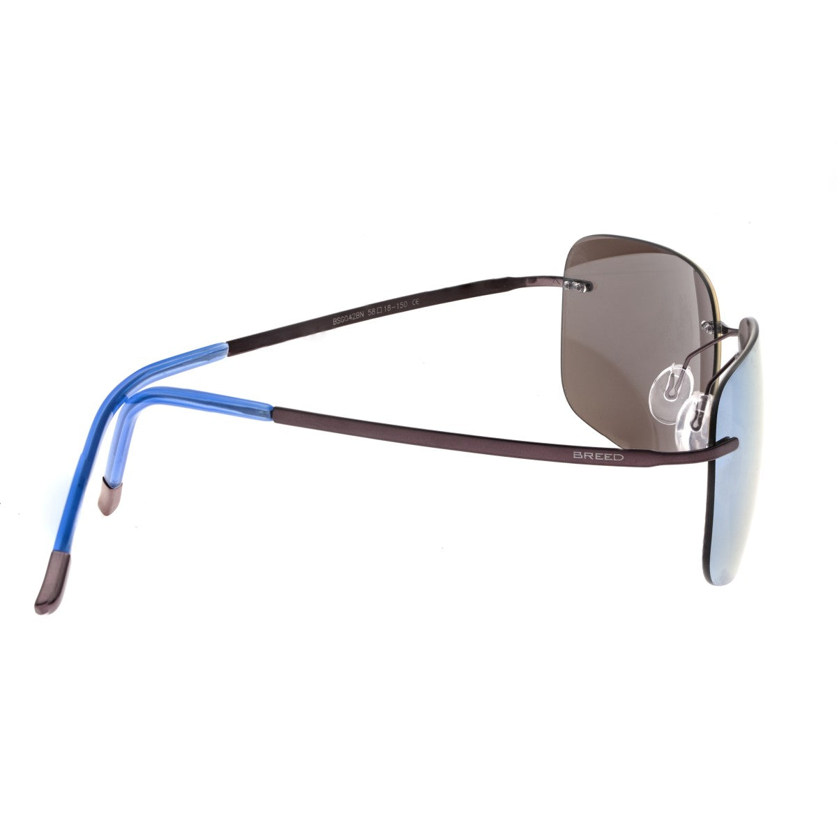 Breed Orbit Titanium Polarized Sunglasses - Brown/Blue - BSG042BN