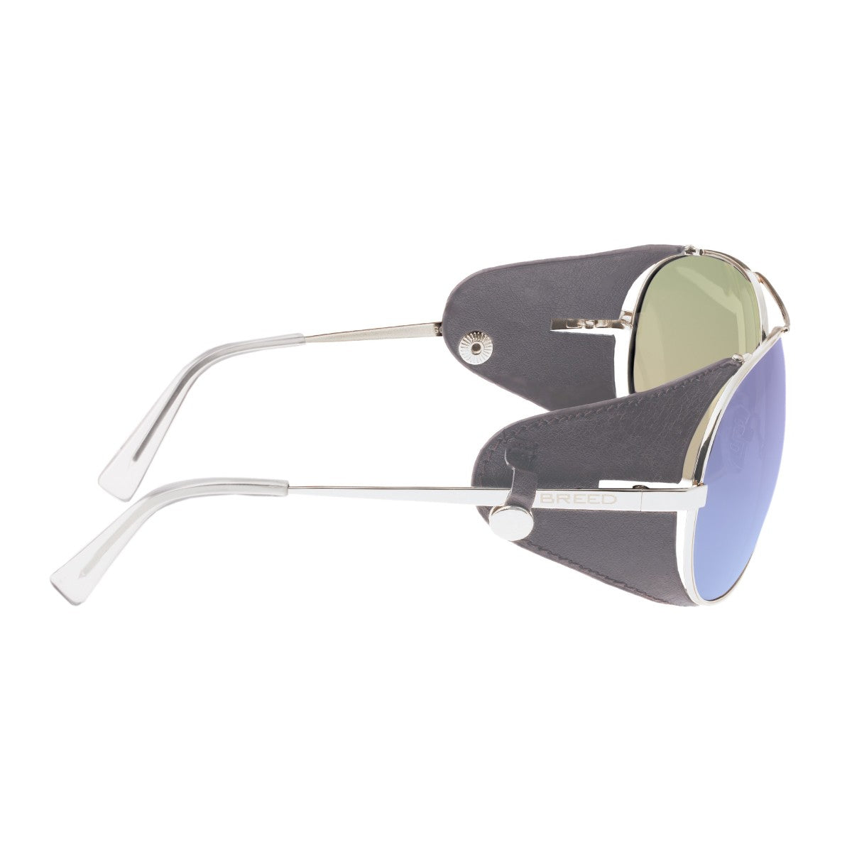 Breed Eclipse Titanium Polarized Sunglasses - Silver/Purple-Blue - BSG048GY