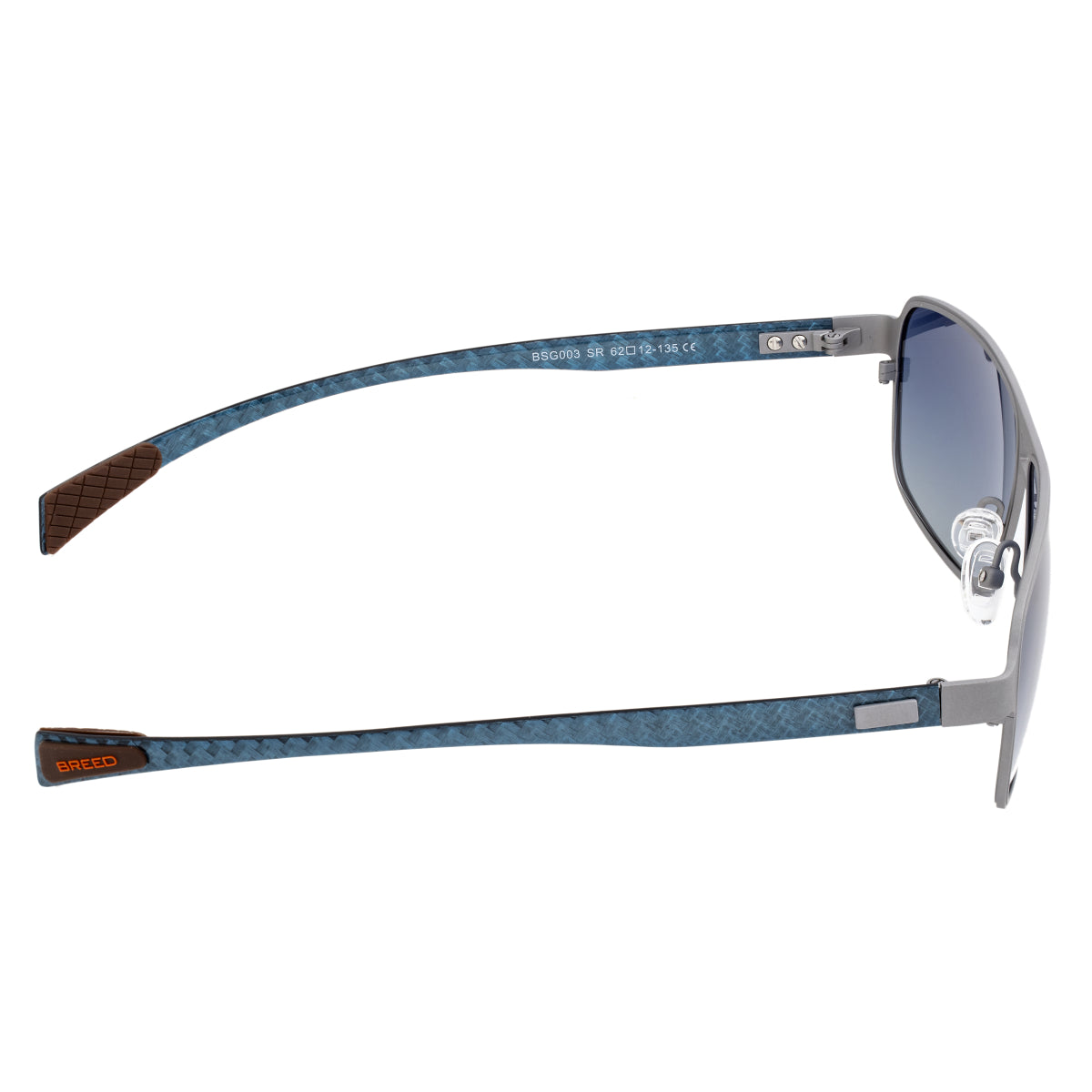 Breed Meridian Titanium and Carbon Fiber Polarized Sunglasses - Silver/Blue - BSG003SR