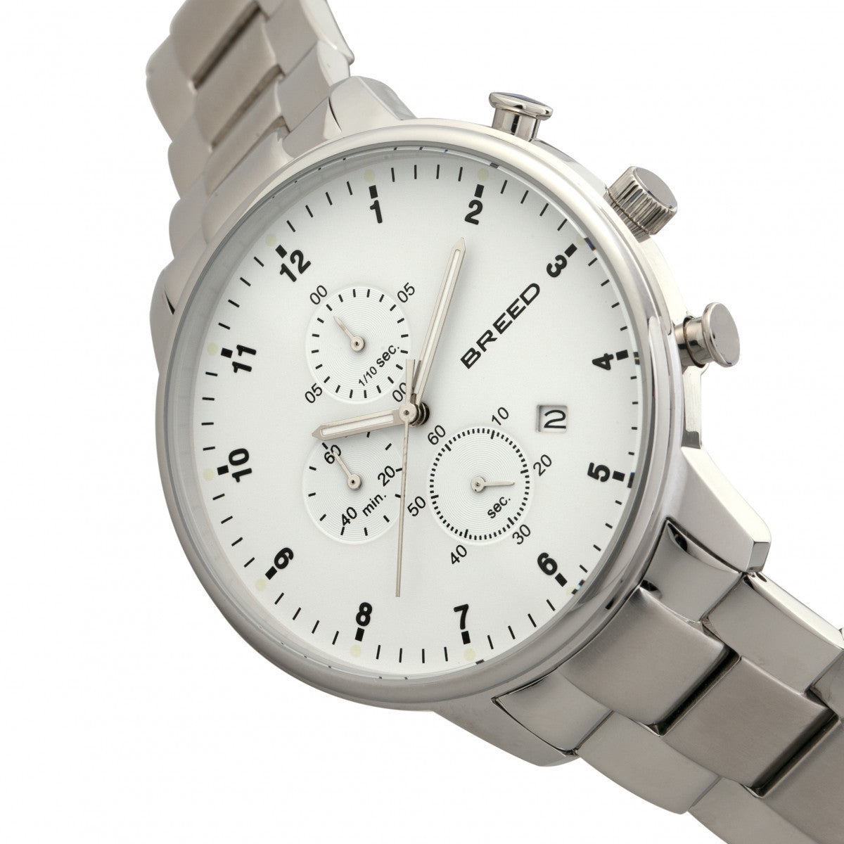 Breed Holden Chronograph Bracelet Watch w/ Date - Silver - BRD7801