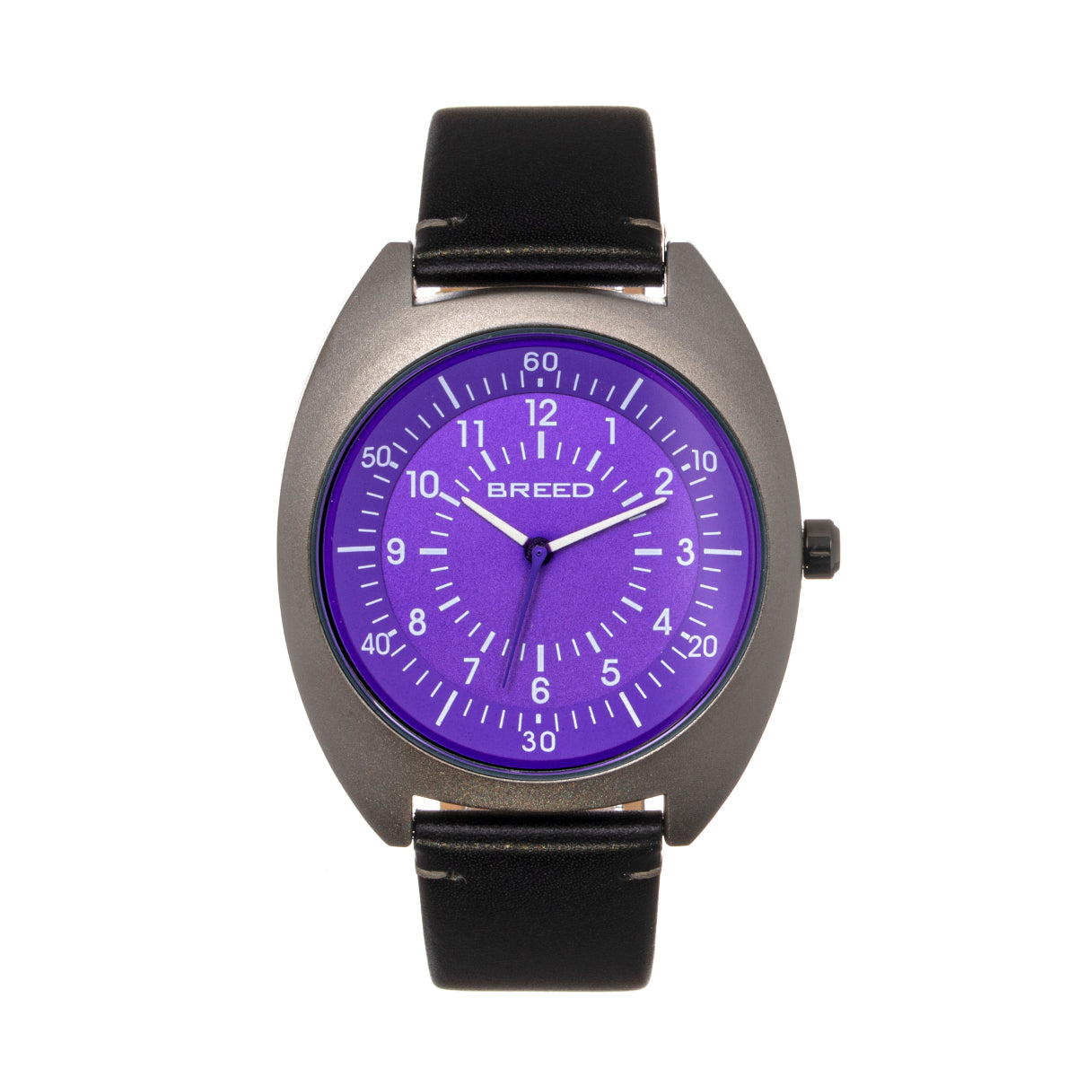 Breed Victor Leather-Band Watch - Purple/Black - BRD9206