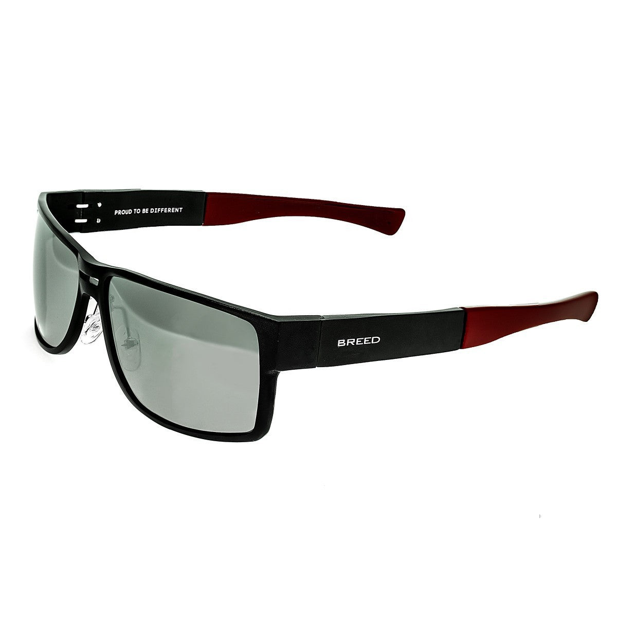 Breed Stratus Aluminium Polarized Sunglasses - Black/Silver - BSG010BK