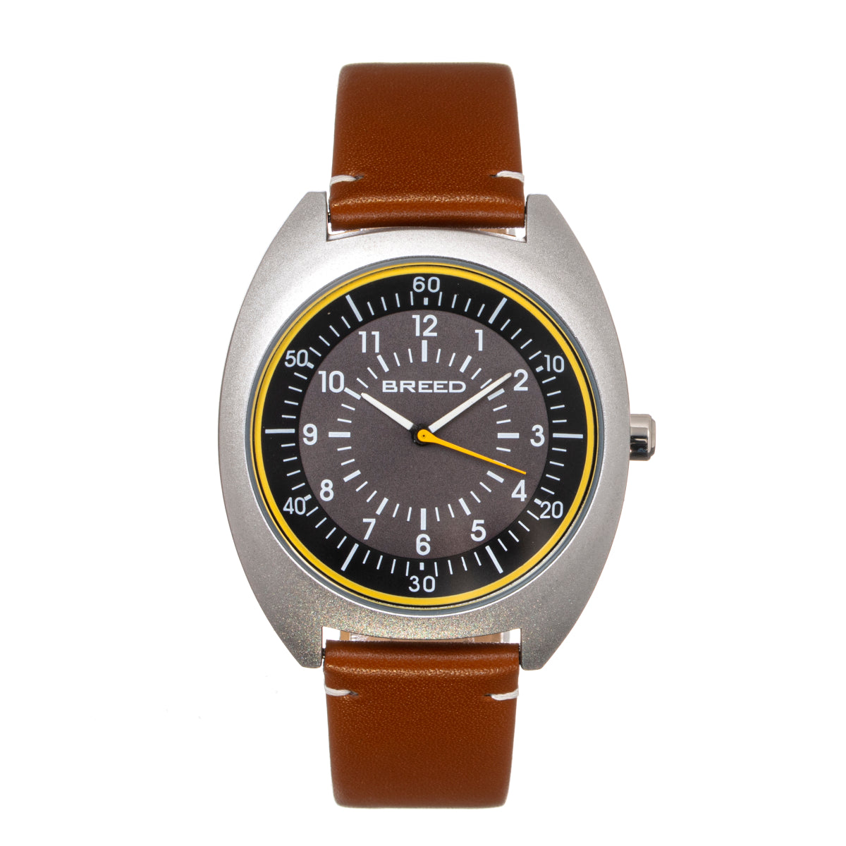 Breed Victor Leather-Band Watch - Grey/Brown - BRD9201