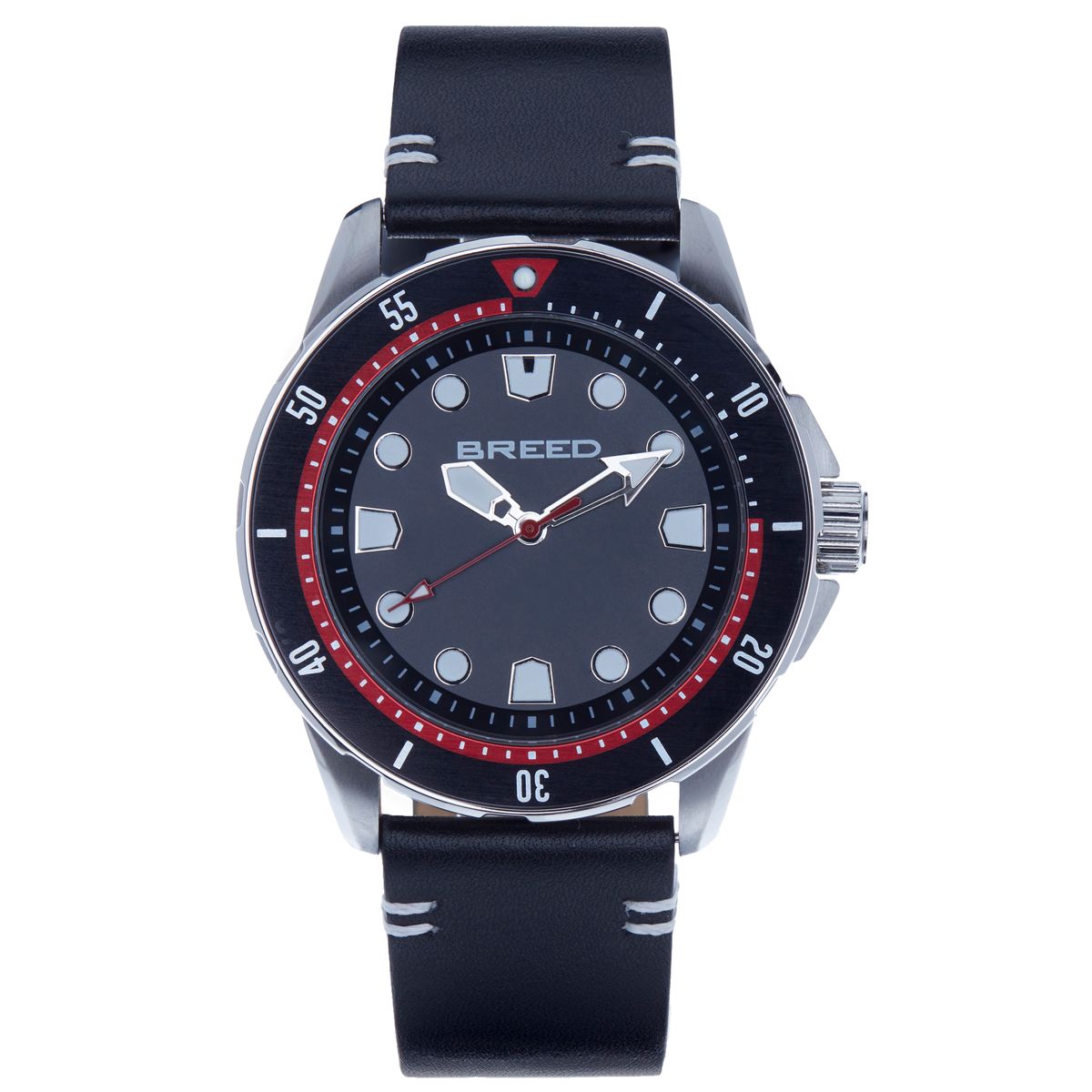 Breed Colton Leather-Strap Watch - Black - BRD9410