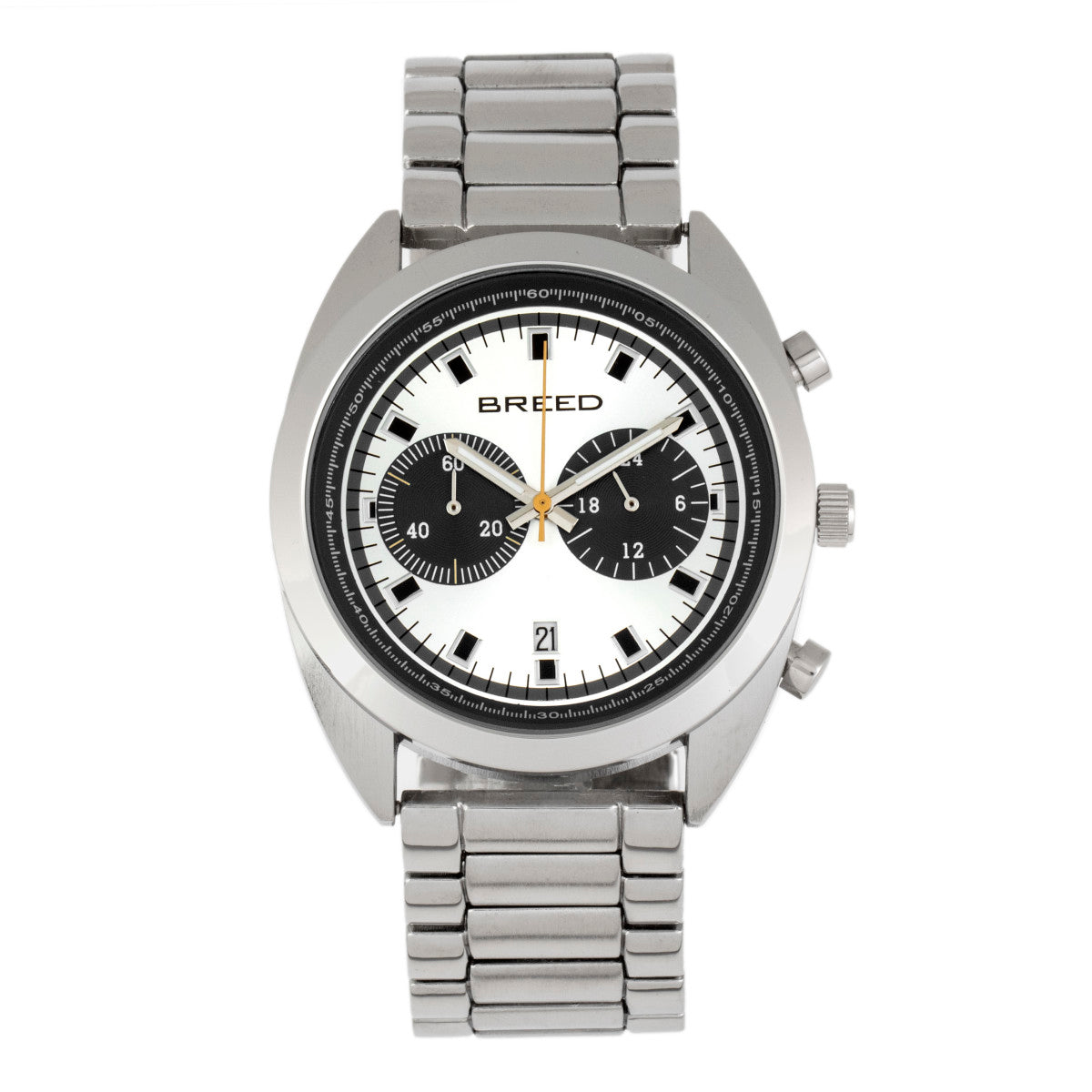 Breed Racer Chronograph Bracelet Watch w/Date - Silver/Black - BRD8501