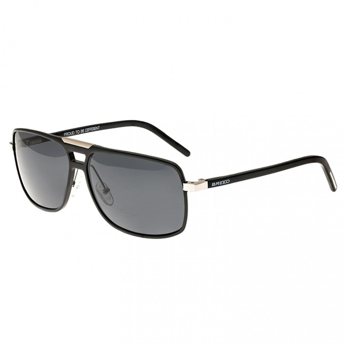 Breed Retrograde Aluminium Polarized Sunglasses - Black/Black - BSG017BK