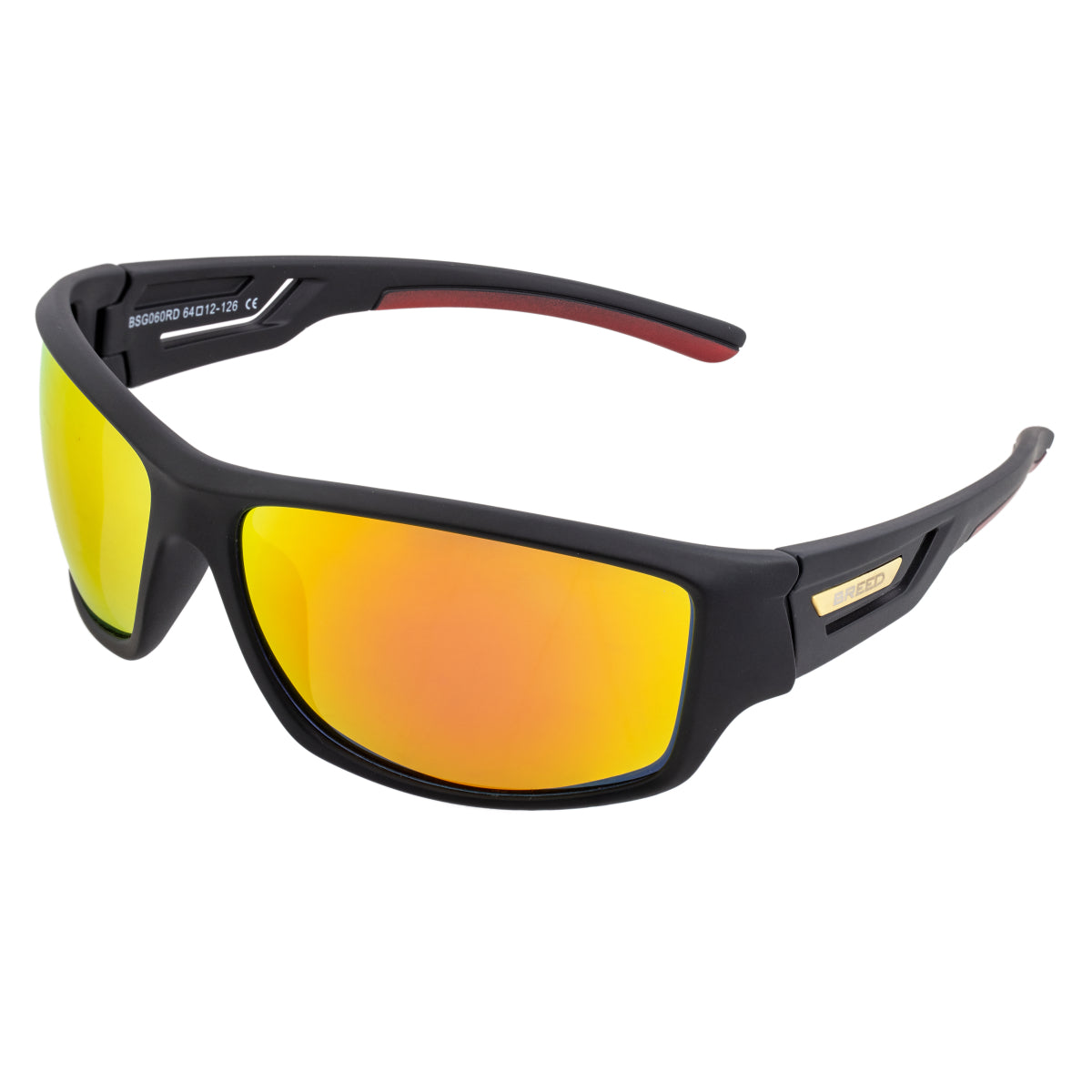 Breed Aquarius Polarized Sunglasses - Black/Red-Yellow - BSG060RD