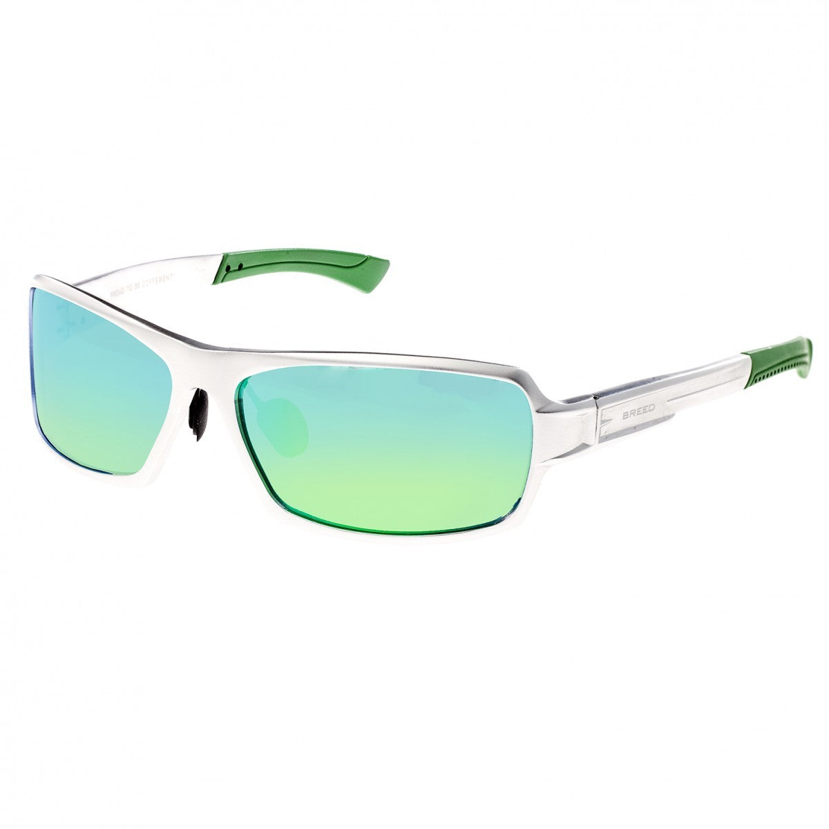 Breed Cosmos Aluminium Polarized Sunglasses - Silver/Blue-Green - BSG013SR