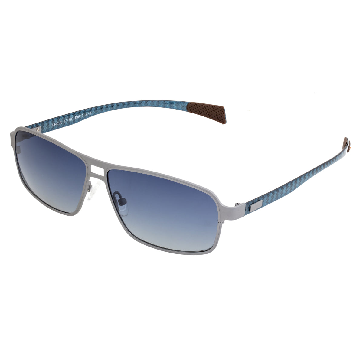 Breed Meridian Titanium and Carbon Fiber Polarized Sunglasses - Silver/Blue - BSG003SR