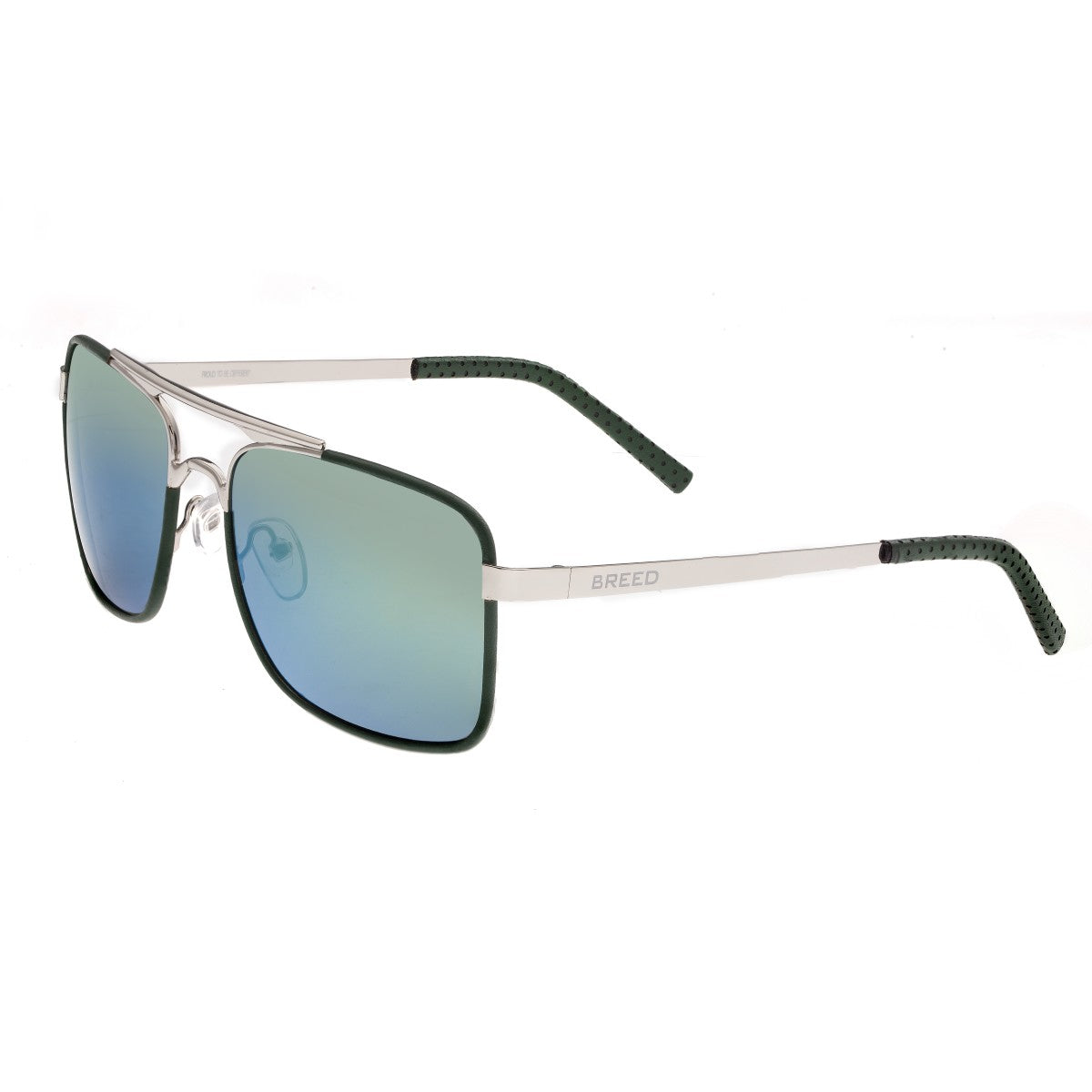 Breed Draco Polarized Sunglasses - Silver/Blue-Green - BSG047SL