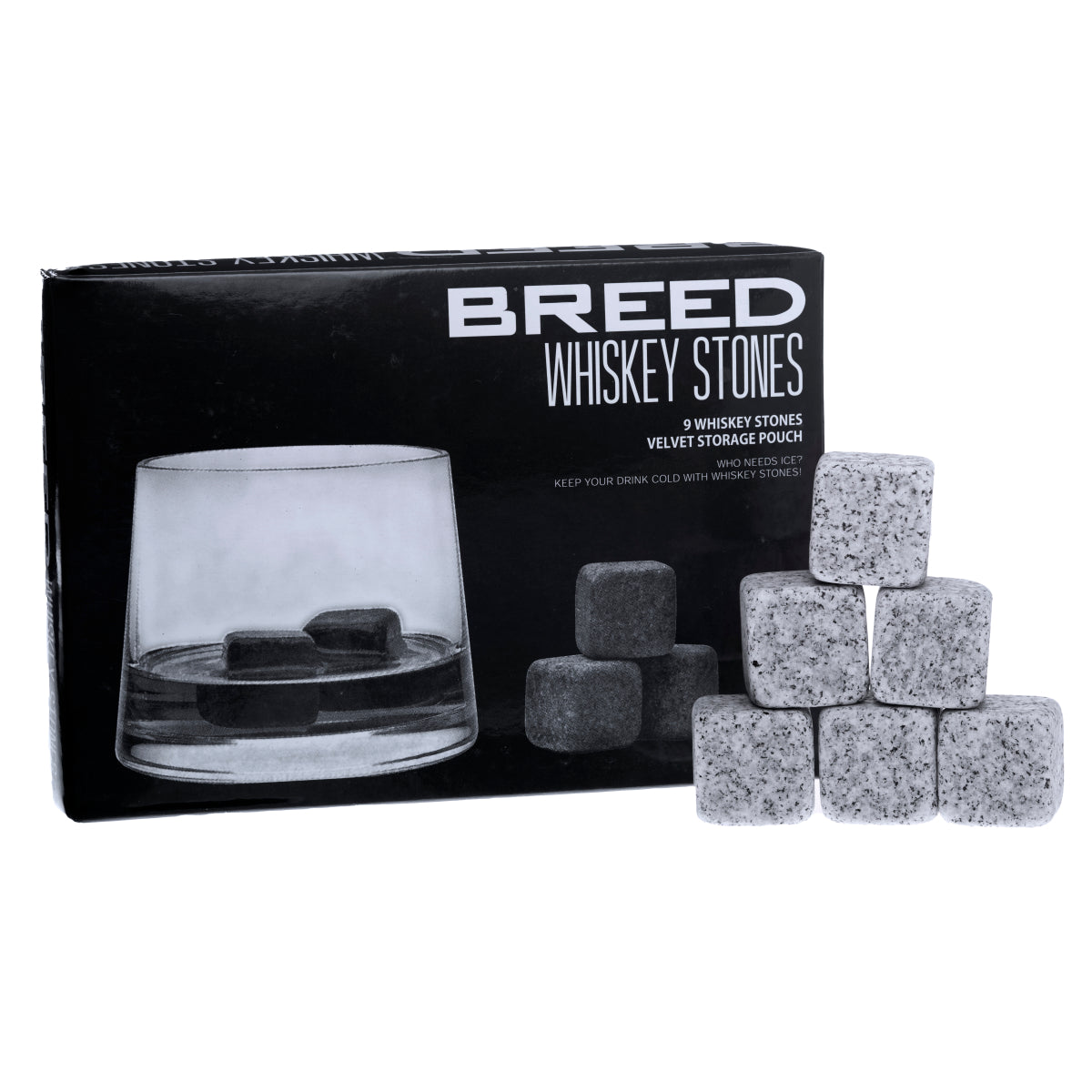 Breed Whiskey Stones 9 Cube Set - BRDSTONE