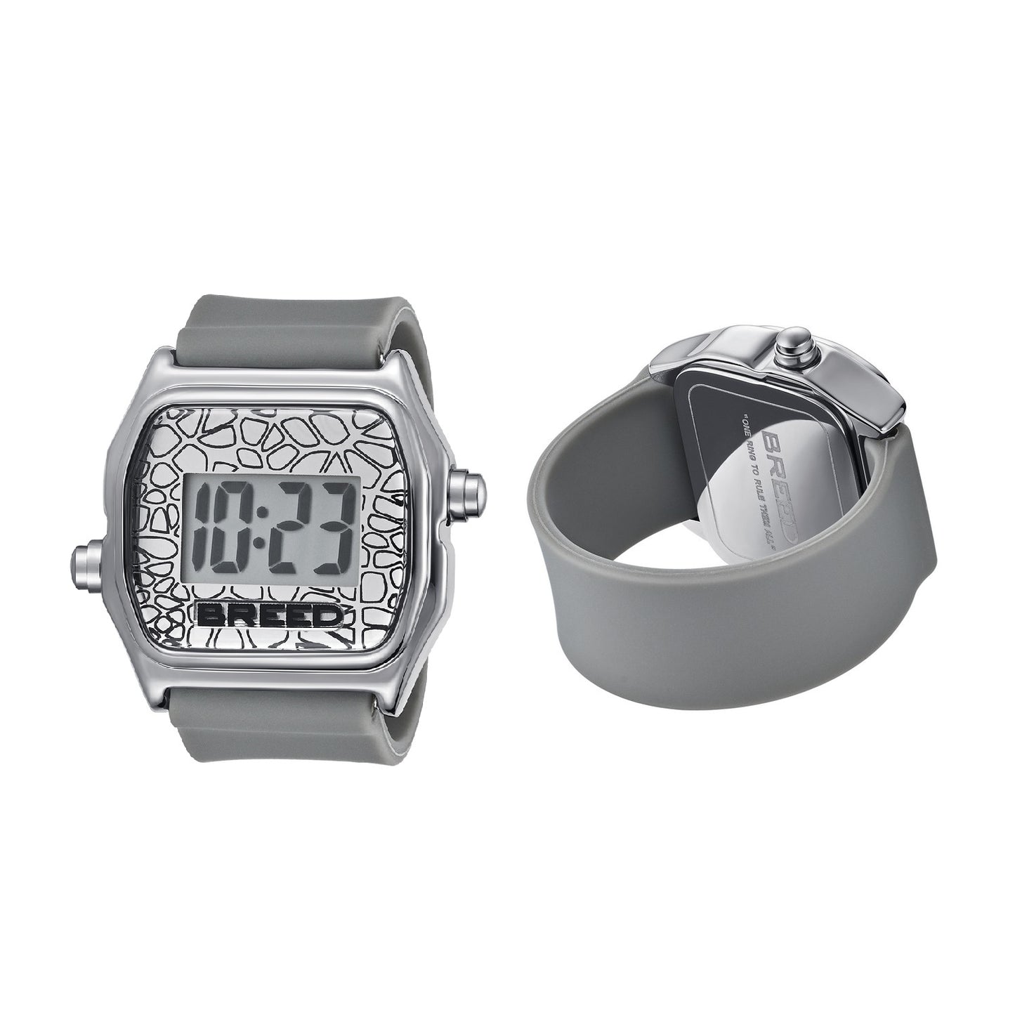 Breed Austin LCD Silicone Ring Watch - SS/Dark Grey - BRD9601