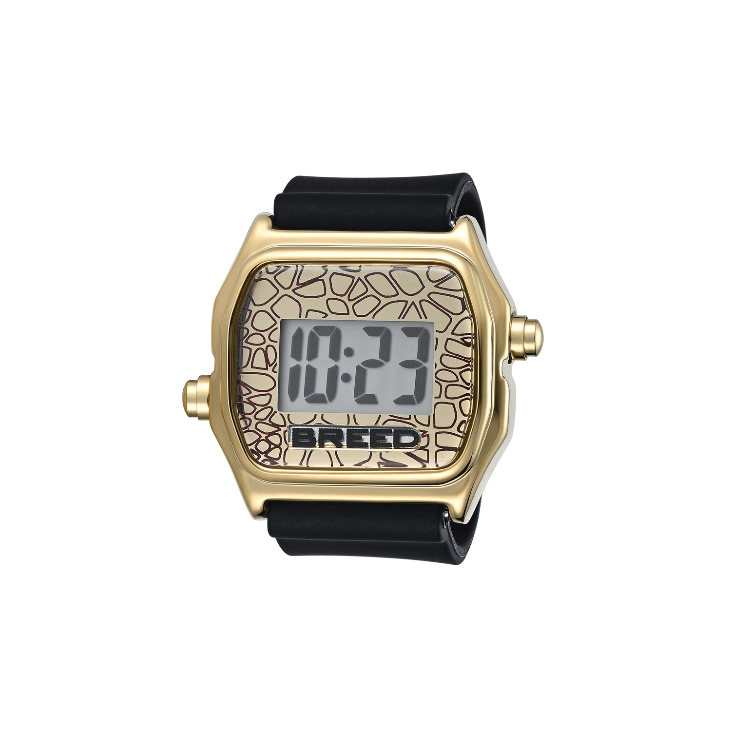 Breed Austin LCD Silicone Ring Watch - Gold/Black - BRD9603