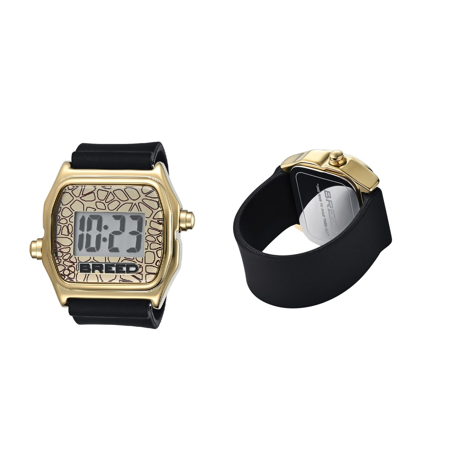 Breed Austin LCD Silicone Ring Watch - Gold/Black - BRD9603