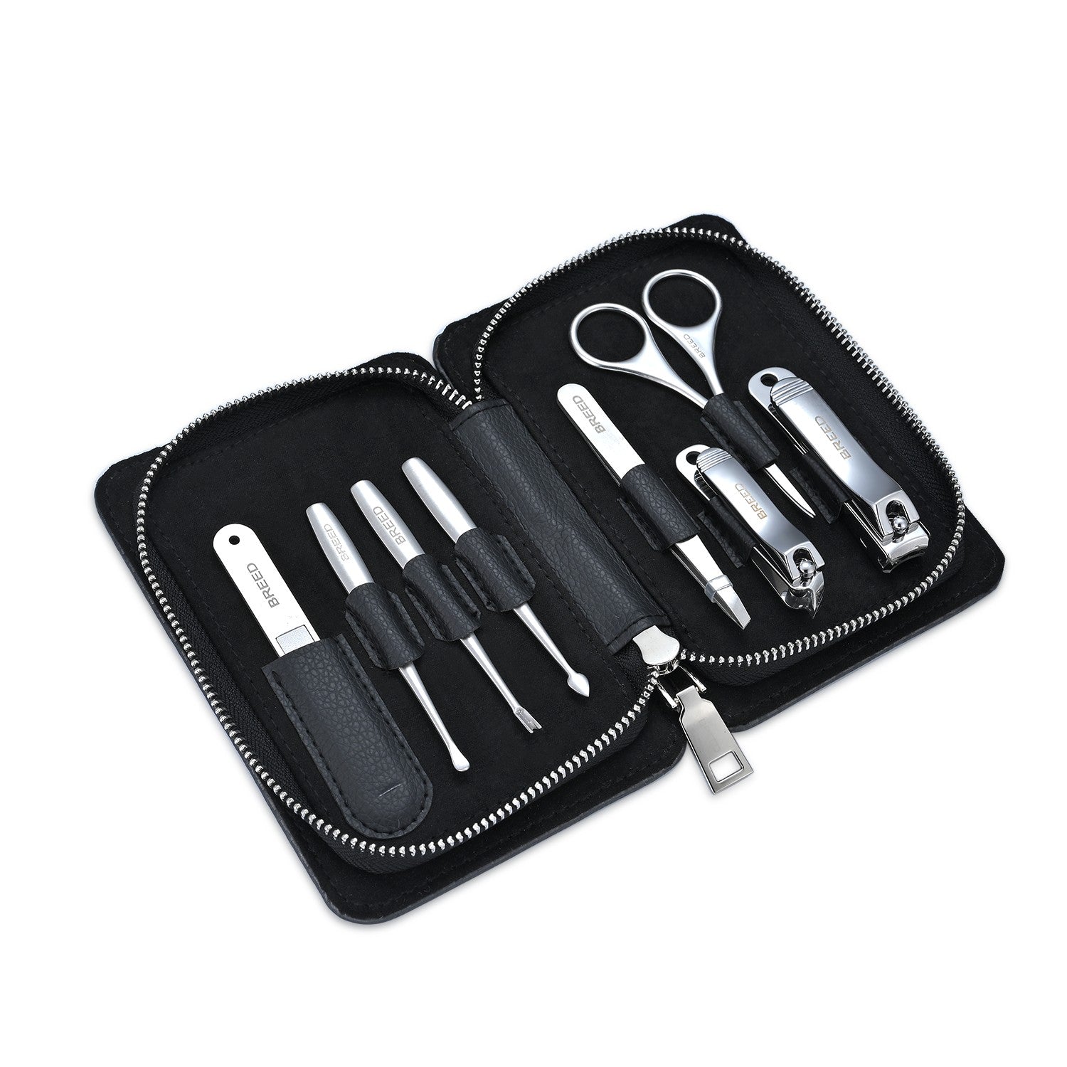 Breed Nitro 8 Piece Surgical Steel Groom Kit - Carbon Fiber - Steel - BRDGRMKIT-CF01
