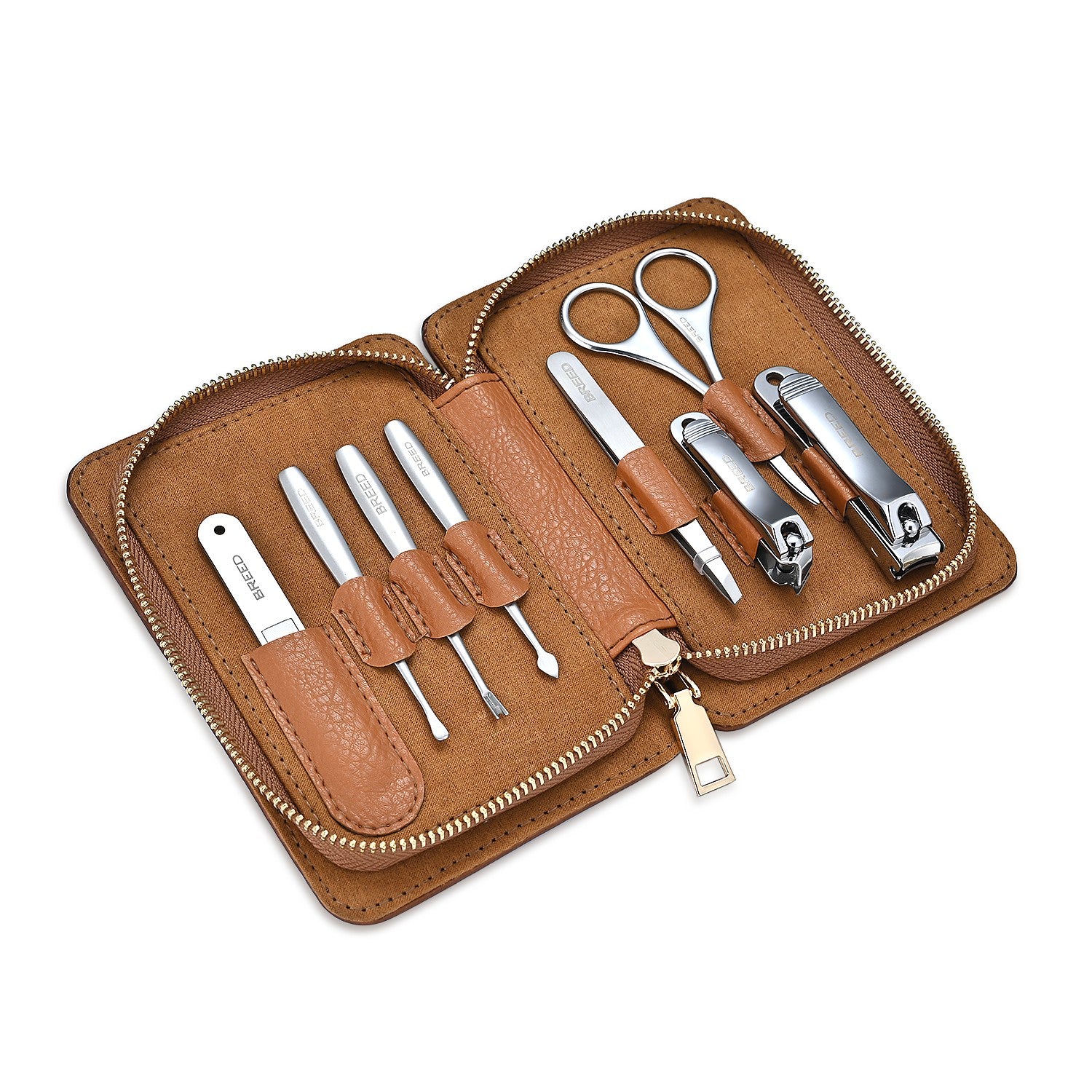 Breed Nitro 8 Piece Surgical Steel Groom Kit - Carbon Fiber - Bronze - BRDGRMKIT-CF02