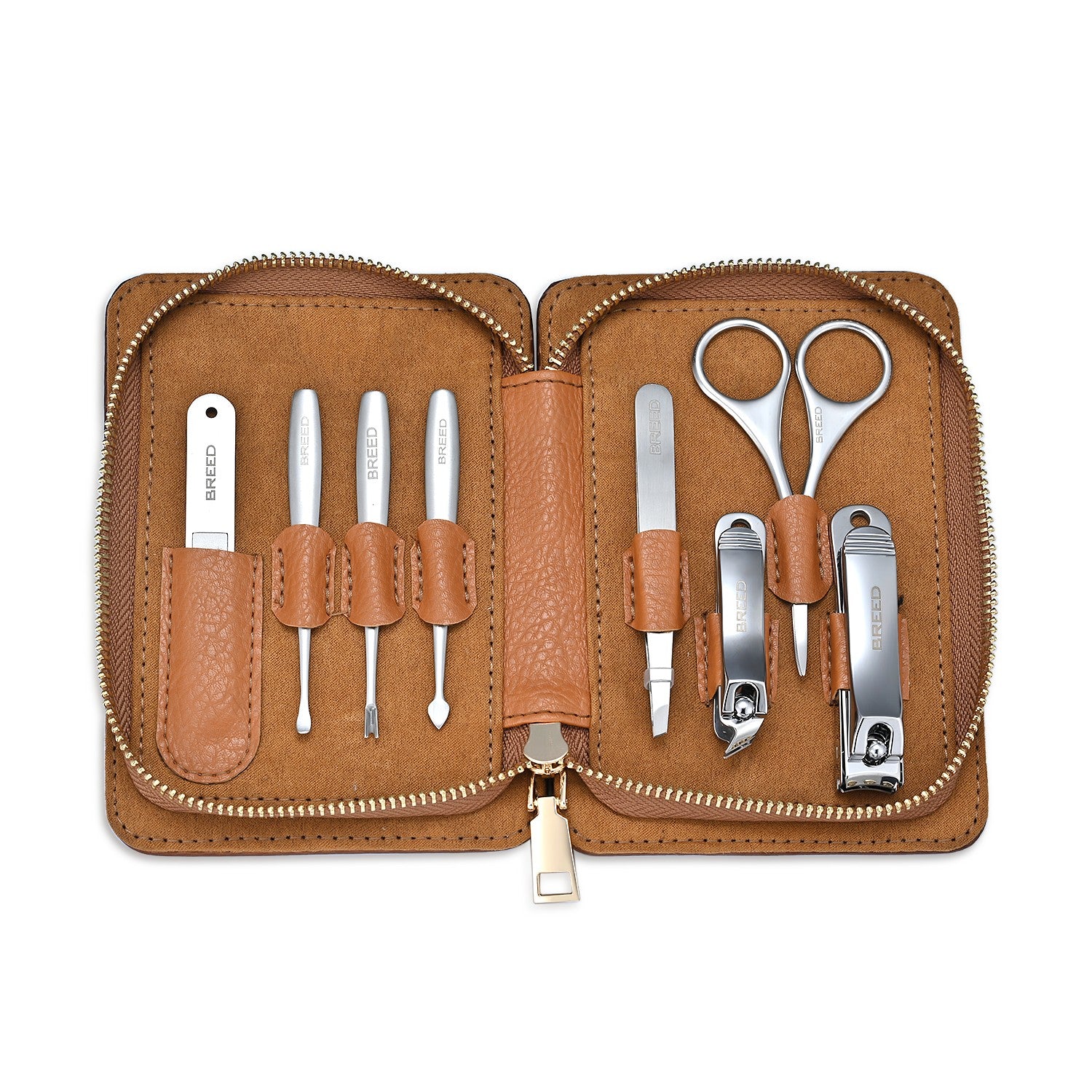 Breed Nitro 8 Piece Surgical Steel Groom Kit - Carbon Fiber - Bronze - BRDGRMKIT-CF02