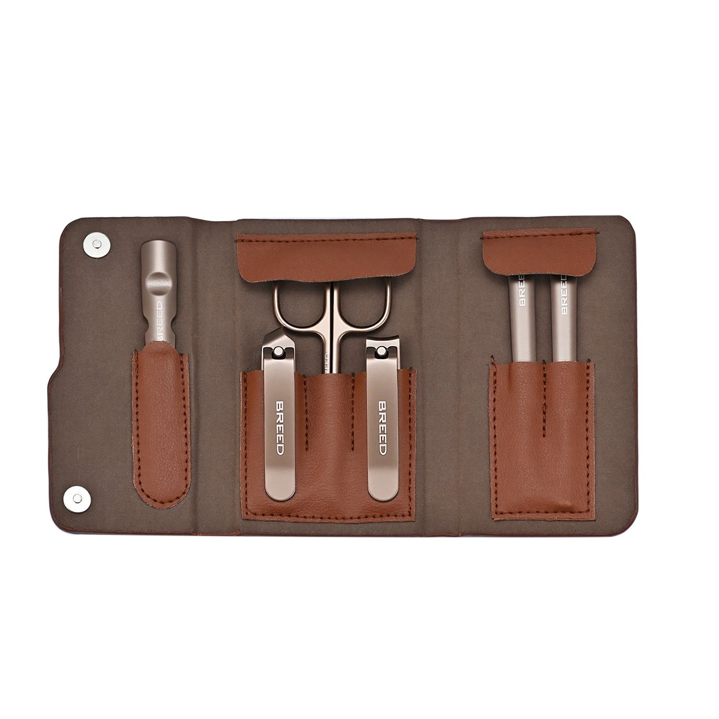 Breed Excalibur 6 Piece Surgical Steel Groom Kit - Brown - BRDGRMKIT6-BRN