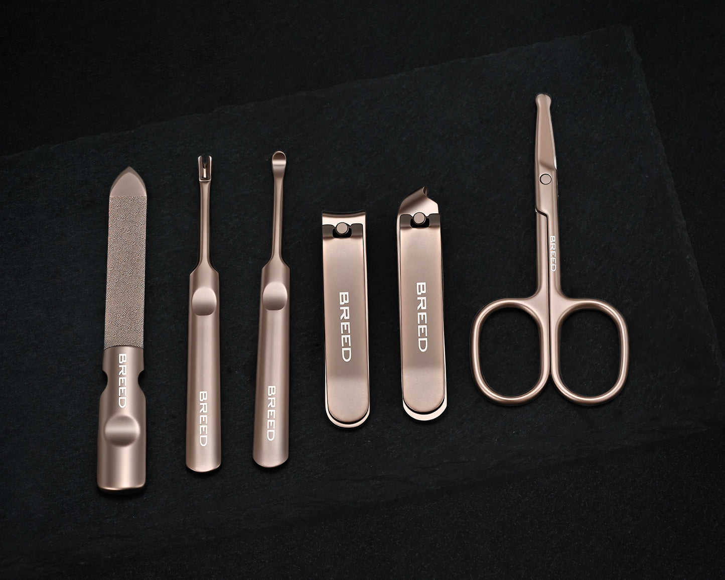 Breed Excalibur 6 Piece Surgical Steel Groom Kit - Brown - BRDGRMKIT6-BRN