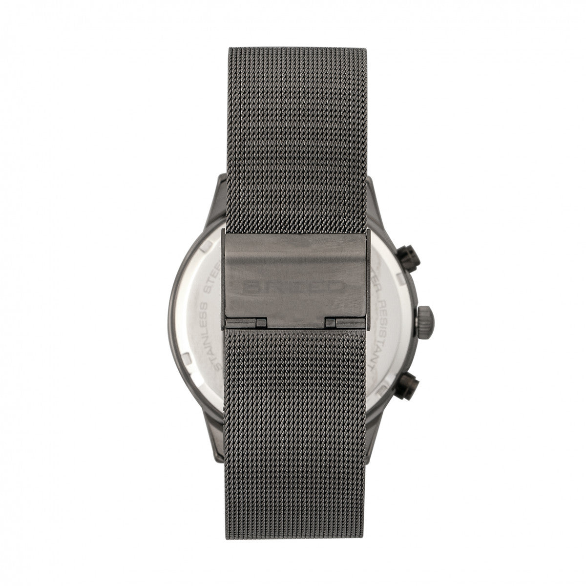 Breed Espinosa Chronograph Mesh-Bracelet Watch w/ Date - Gunmetal/Black - BRD7605