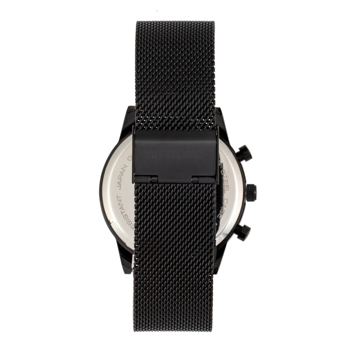 Breed Andreas Mesh-Bracelet Watch w/ Date - Black - BRD8703
