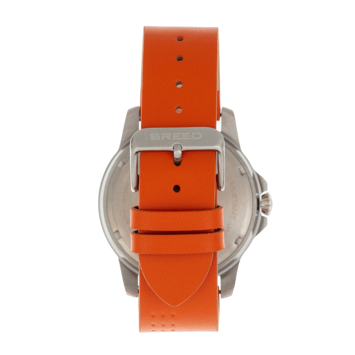 Breed Revolution Leather-Band Watch w/Date - Orange - BRD8302