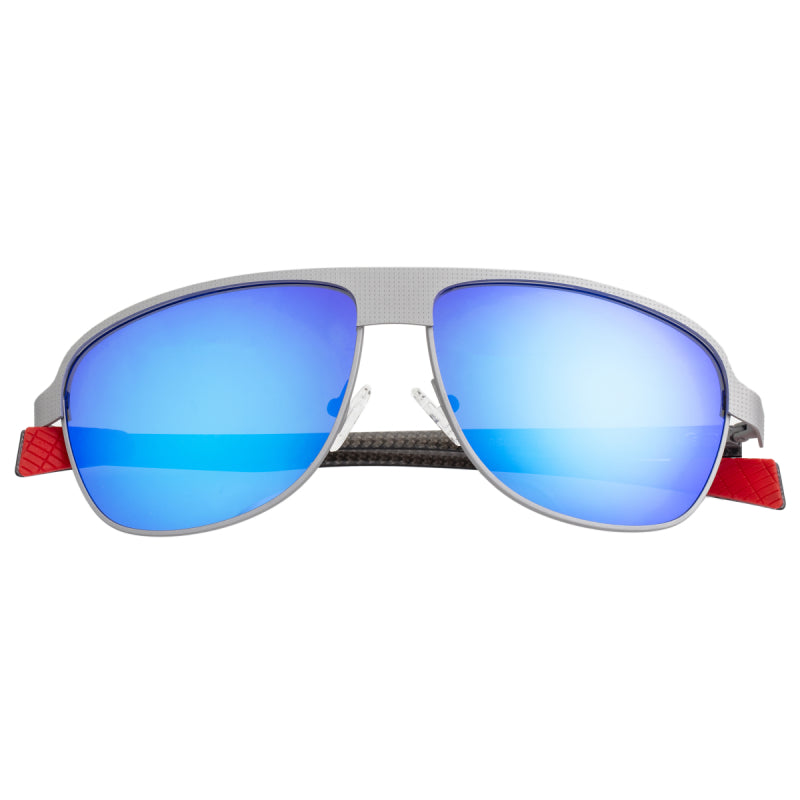 Breed Hardwell Titanium and Carbon Fiber Polarized Sunglasses - Silver/Blue - BSG007SR