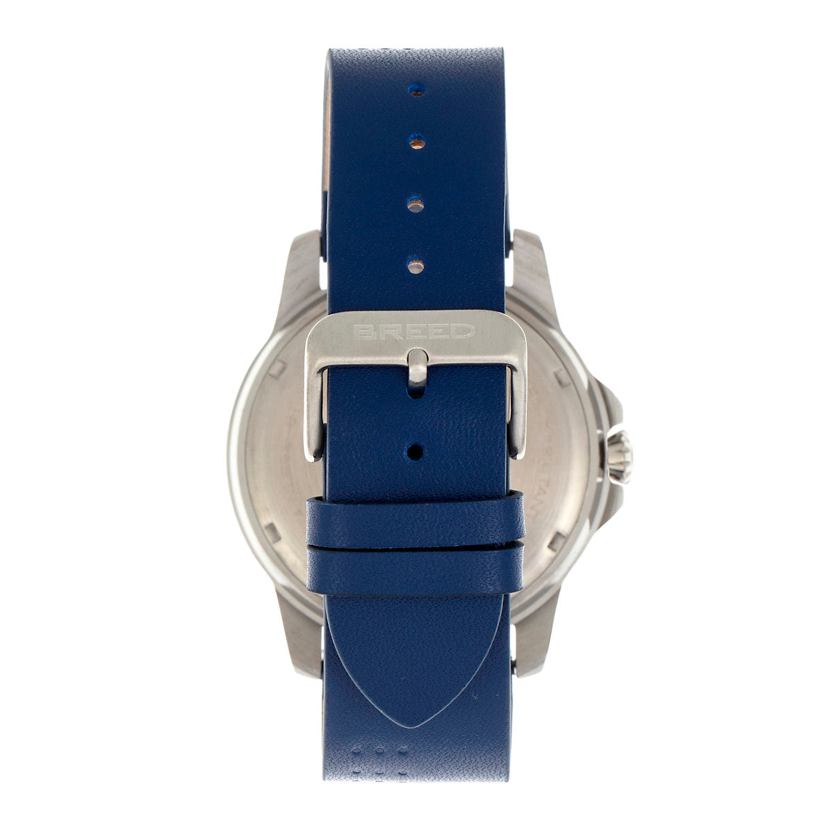 Breed Revolution Leather-Band Watch w/Date - Blue - BRD8301
