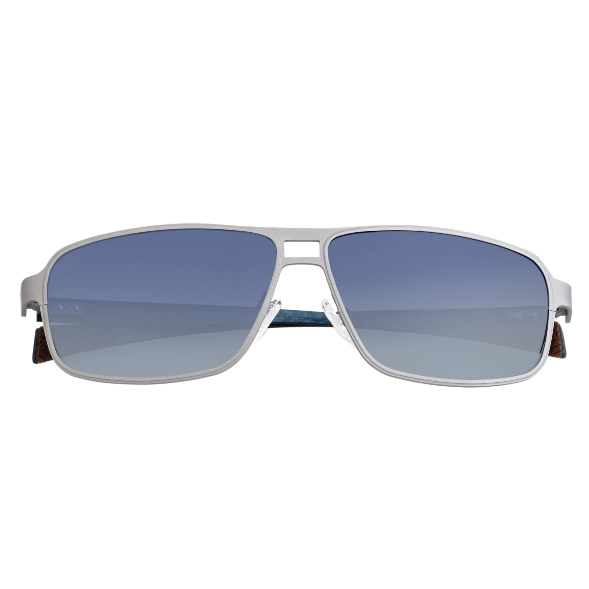 Breed Meridian Titanium and Carbon Fiber Polarized Sunglasses - Silver/Blue - BSG003SR