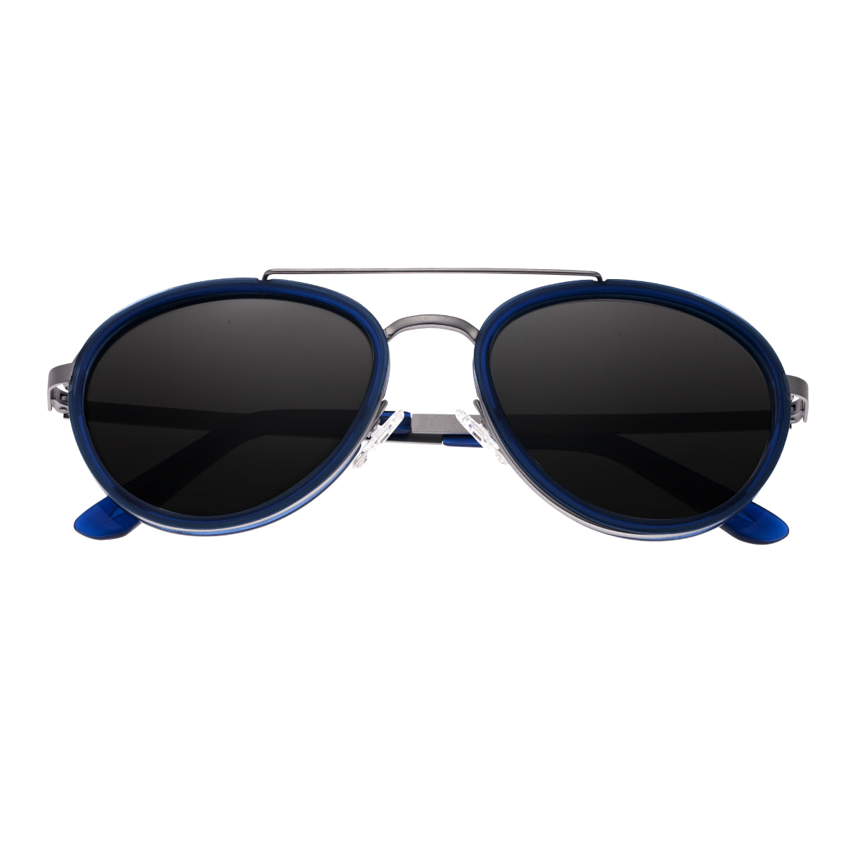 Breed Gemini Titanium Polarized Sunglasses - Silver-Blue/Silver - BSG038SL