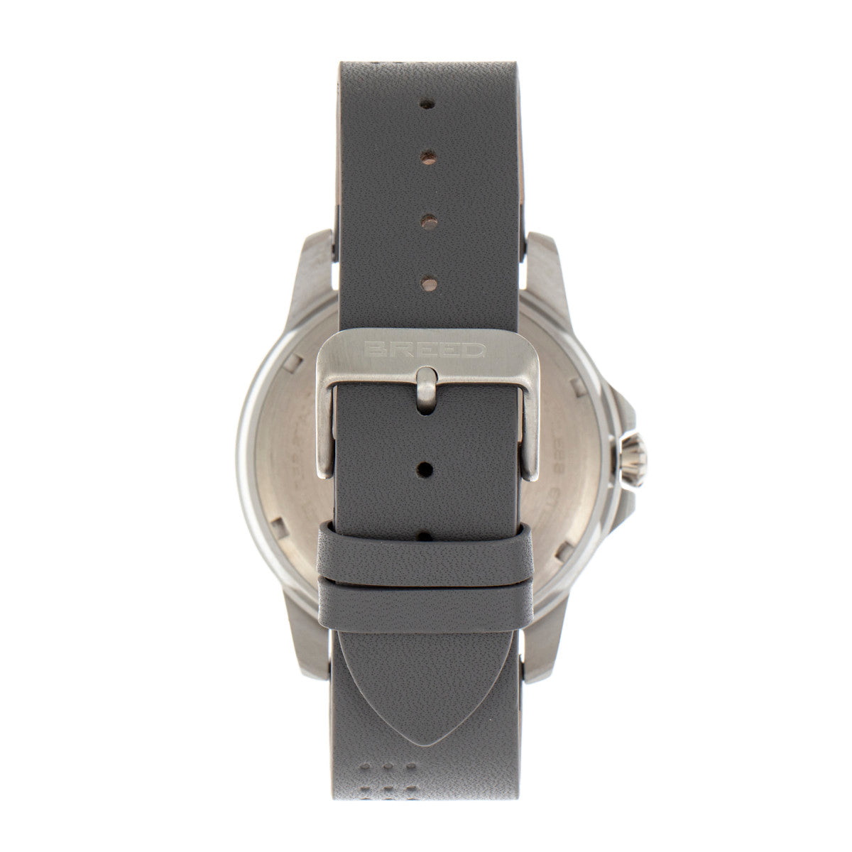 Breed Revolution Leather-Band Watch w/Date - Grey - BRD8303