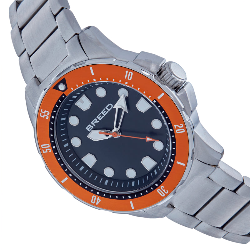 Breed Colton Bracelet Watch - Black/Orange - BRD9407