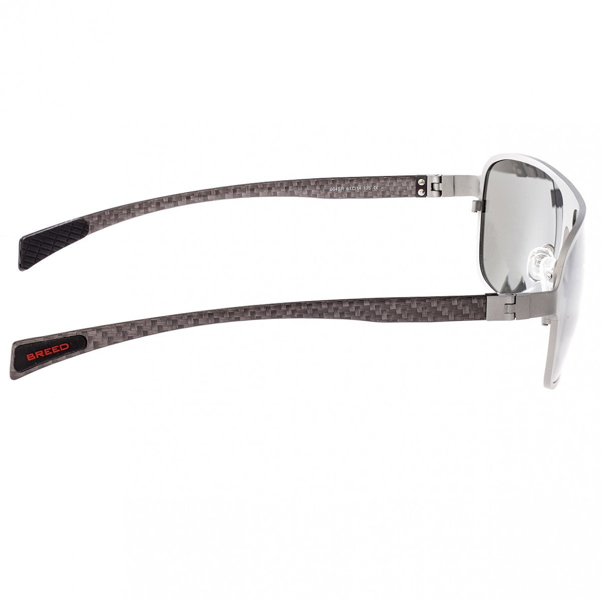 Breed Atmosphere Titanium and Carbon Fiber Polarized Sunglasses - Silver/Silver - BSG004SR