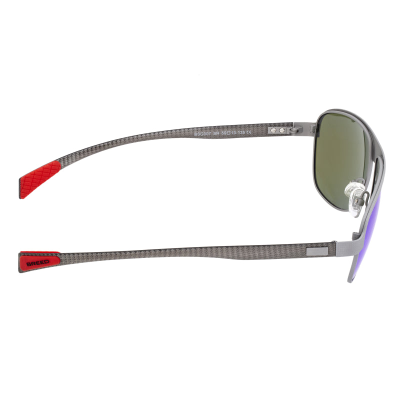 Breed Hardwell Titanium and Carbon Fiber Polarized Sunglasses - Silver/Blue - BSG007SR