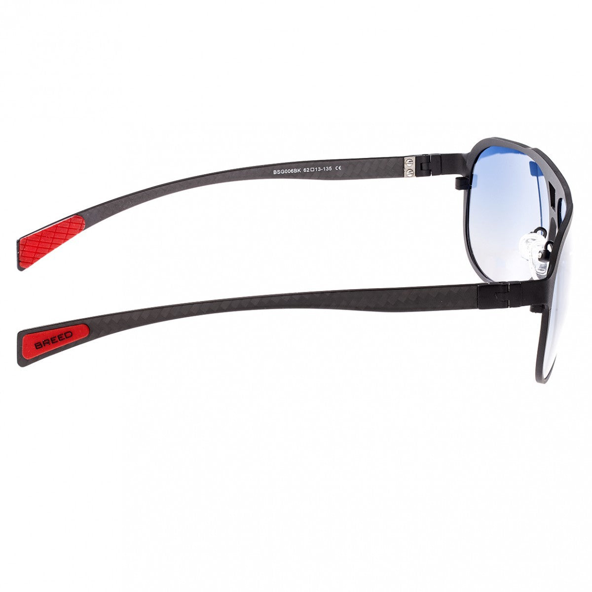 Breed Taurus Titanium and Carbon Fiber Polarized Sunglasses - Black/Blue - BSG005BK
