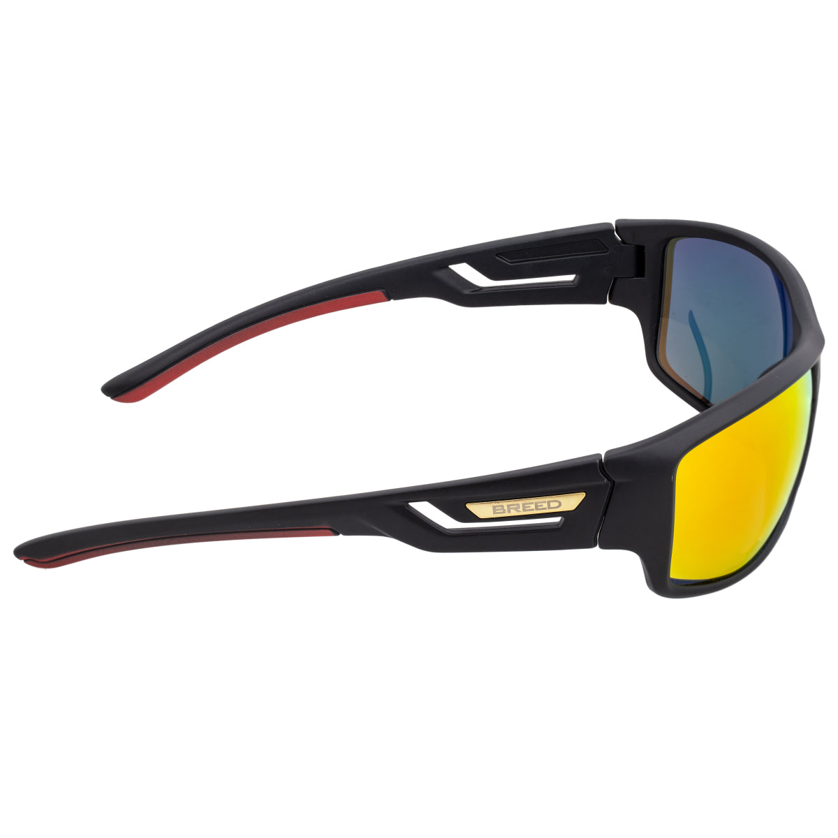 Breed Aquarius Polarized Sunglasses - Black/Red-Yellow - BSG060RD