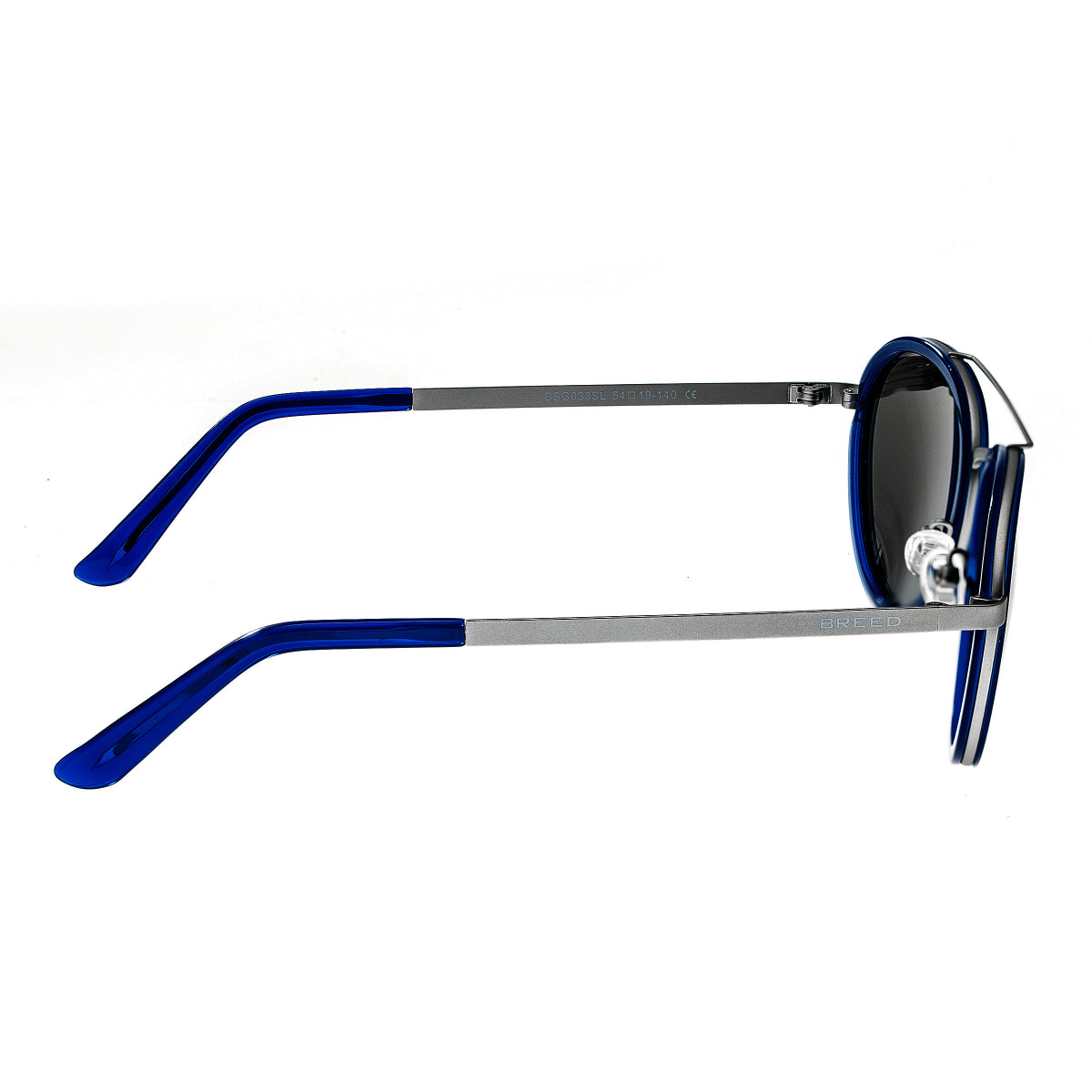 Breed Gemini Titanium Polarized Sunglasses - Silver-Blue/Silver - BSG038SL