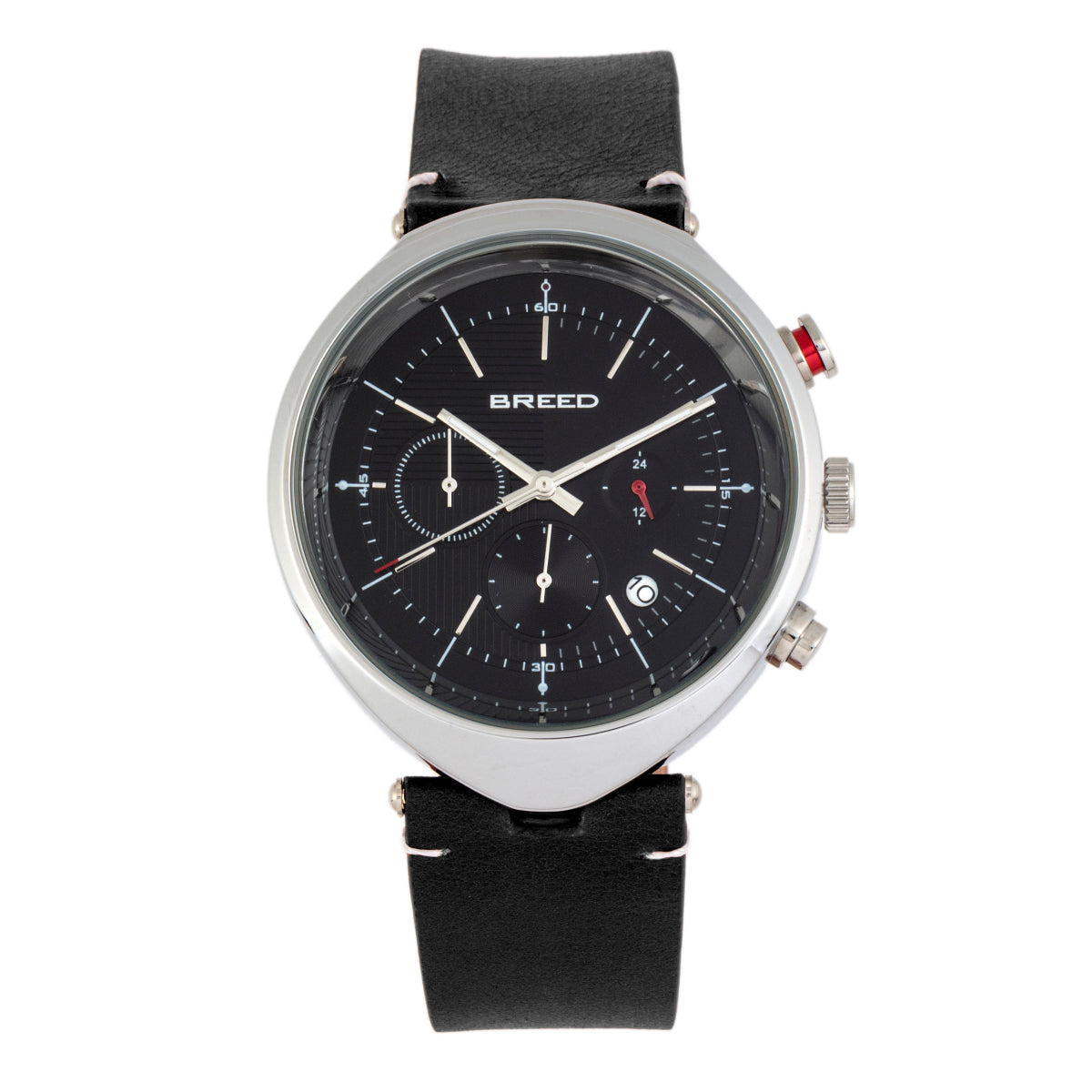 Breed Tempest Chronograph Leather-Band Watch w/Date - Black - BRD8605