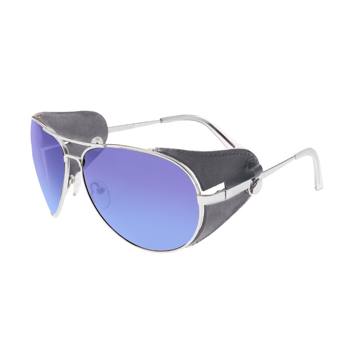 Breed Eclipse Titanium Polarized Sunglasses - Silver/Purple-Blue - BSG048GY